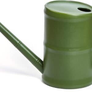 Watering Can for Outdoor Indoor Plants - Small Plastic Home Garden - with Long Spout - Green - 64 Oz - 1/2 Gallon