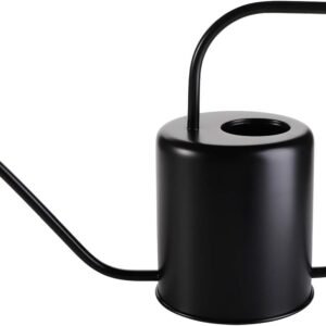 51 Oz Stainless Steel Watering Can Modern Style Watering Pot, Watering Can with Long Spout for Easy Pour, Water Outdoor Garden, Indoor Plant (Black)