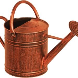 2 Gallon Brushed Bronze Watering Can, Brown
