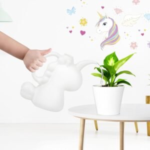 Indoor Watering Can, 1 L Cute Animal Water Cans,   Shape Watering Pot for Office House Indoor Garden（White）