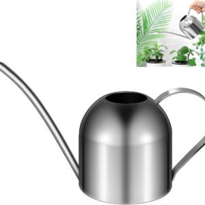 1000ml Stainless Steel Watering can with Long Spout for Indoor Plants, Succulents, and Garden Use (Silver)