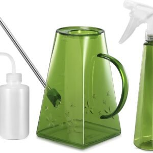Indoor Plants Watering Can - Long Spout 47 oz with Bonus 16 oz Spray Bottle & 8.5 oz Squeeze Bottle, Green
