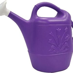 Tulip Plastic Watering Can, 2 gallon, Purple